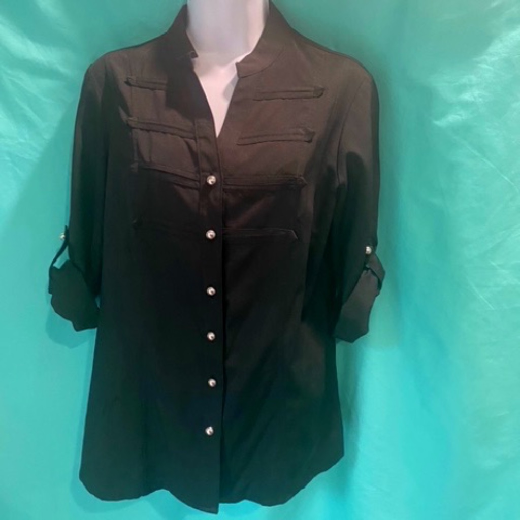 Black Button Blouse